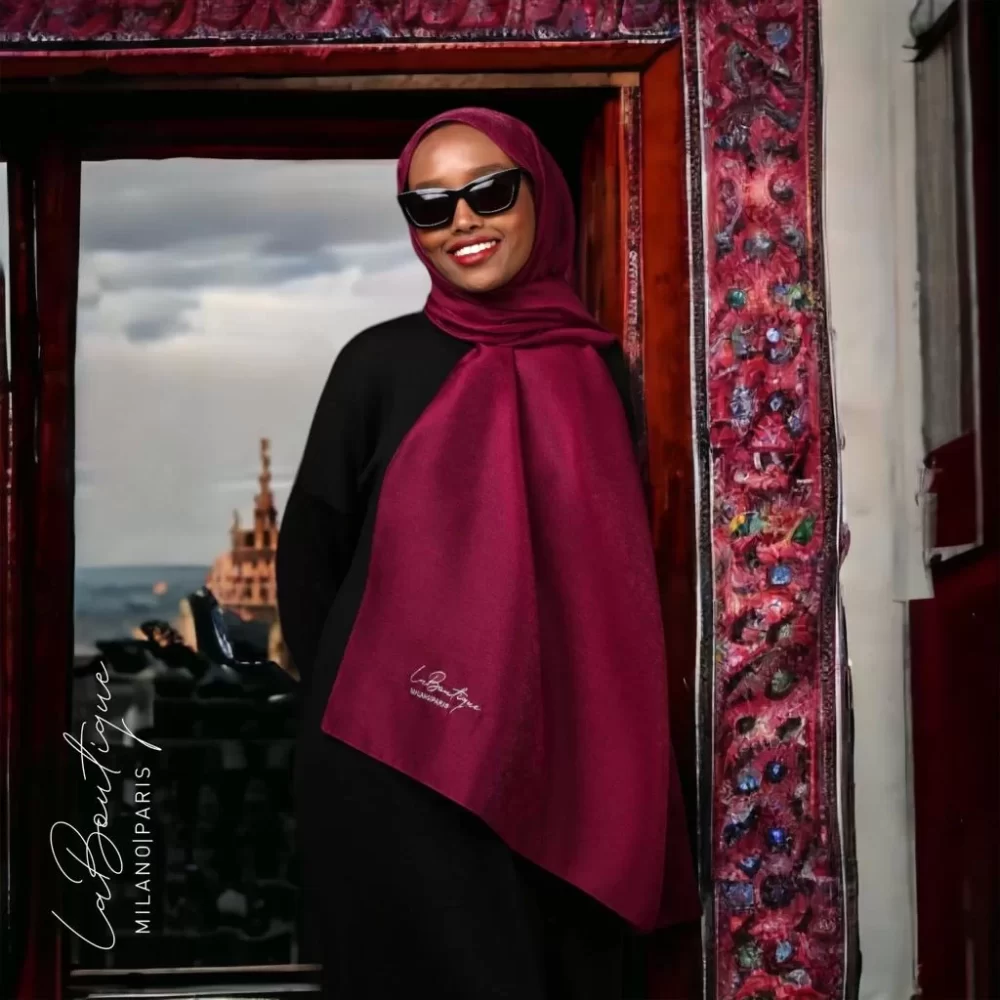 Glitter Shawl - Raspberry - 70x190