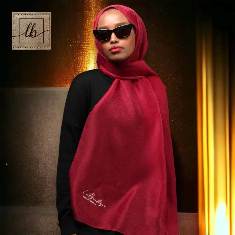 Glitter Shawl - Burgundy - 70x190