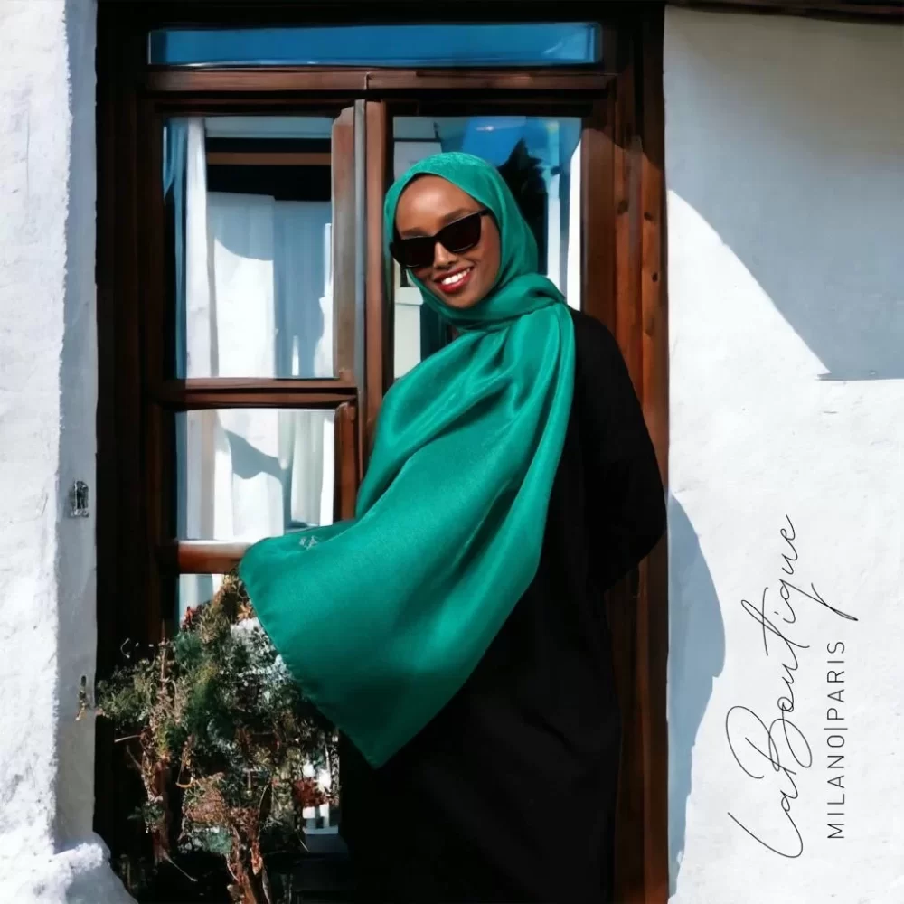 Glitter Shawl - Apple Green - 70x190