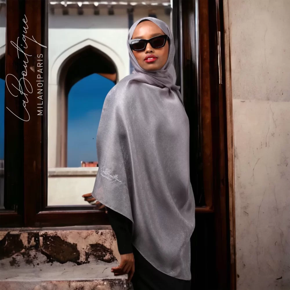 Glitter Shawl - Gray - 70x190