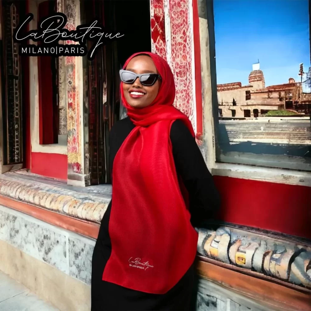 Glitter Shawl - Red - 70x190