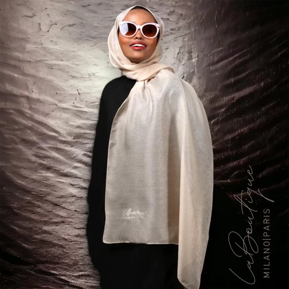 Glitter Shawl - Cream - 70x190