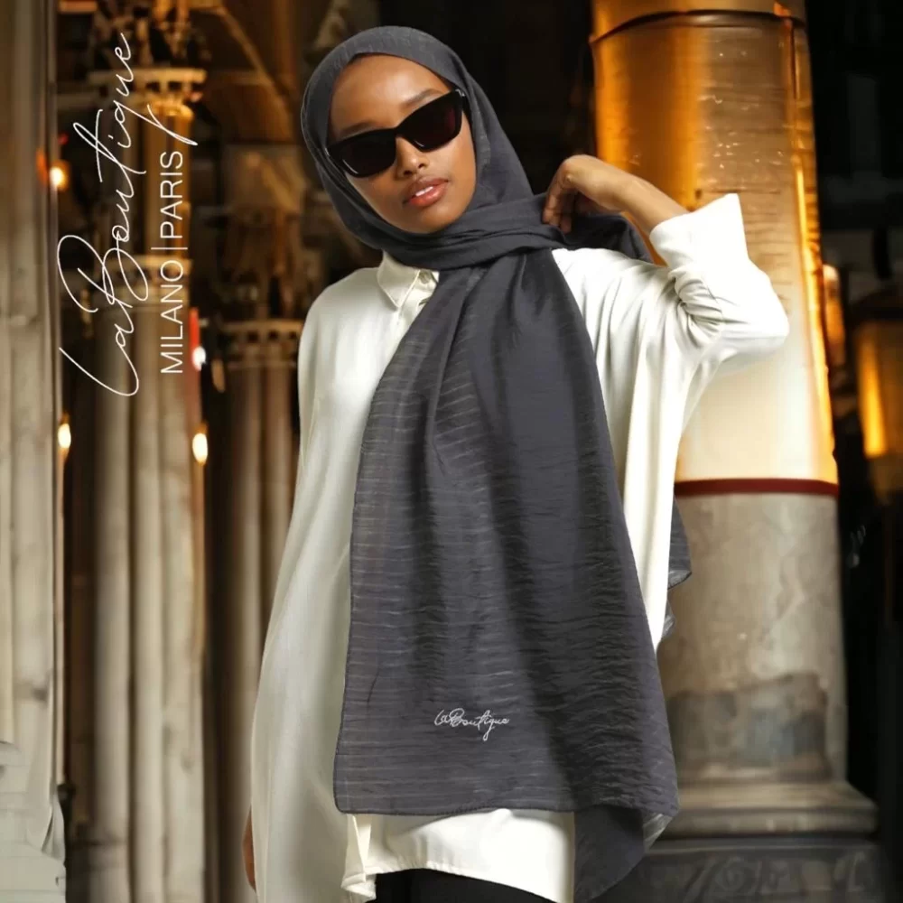 Herbal Planty Scarf - Anthracite - 70x190