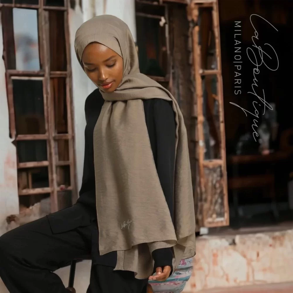Herbal Planty Scarf - Camel - 70x190