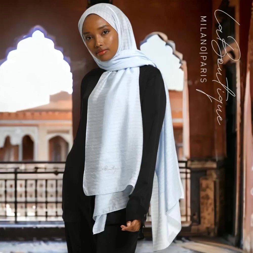 Herbal Planty Shawl Carolina Blue