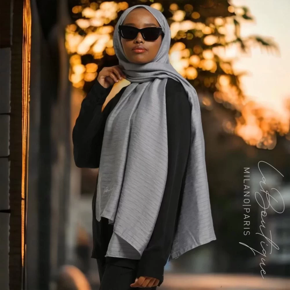 Herbal Planty Scarf - Storm Grey - 70x190