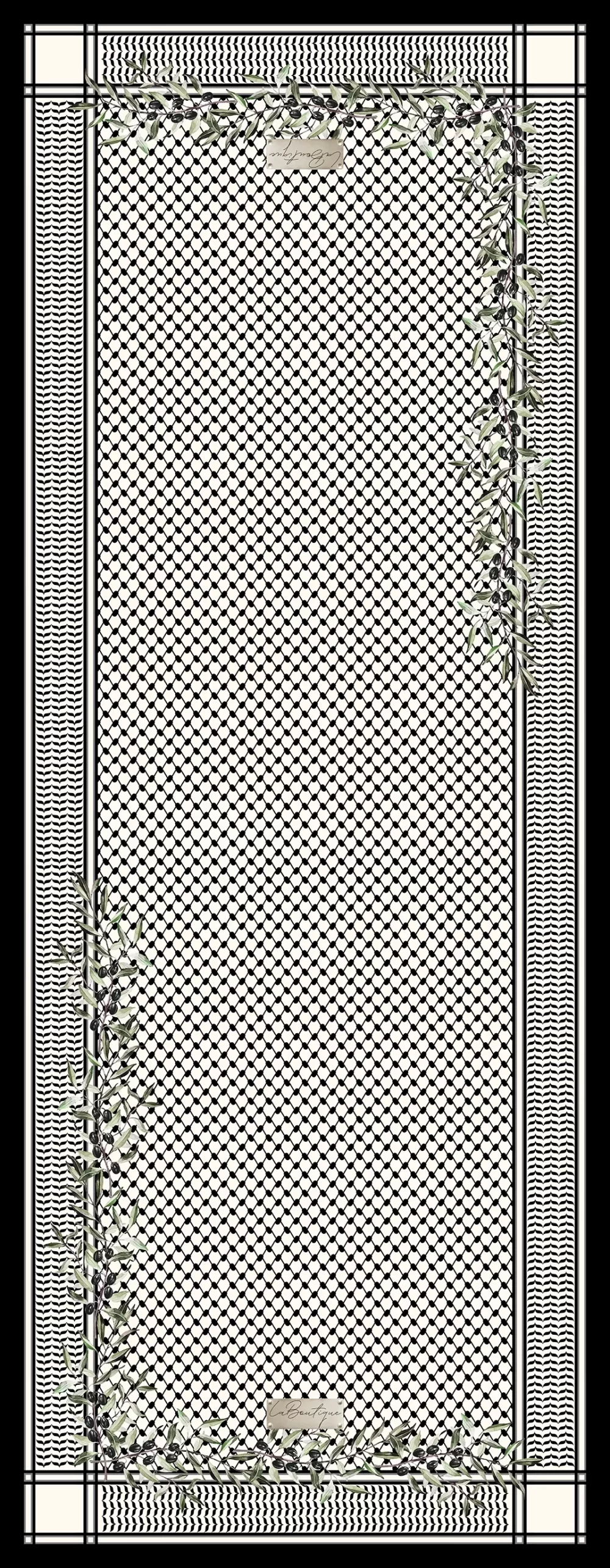 Kefiye ScarfF103 70x190 Herbal/Planty